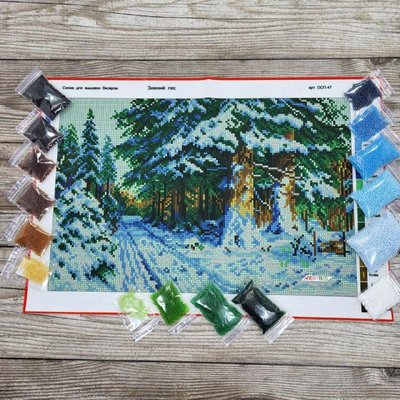 ОСП-47 Зимний лес, набор для вышивки бисером картины ОР 0134 фото