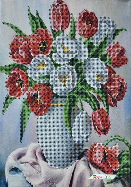 А4-К-1086 Букет тюльпанів, набір для вишивання бісером картини А4-К-1086 фото
