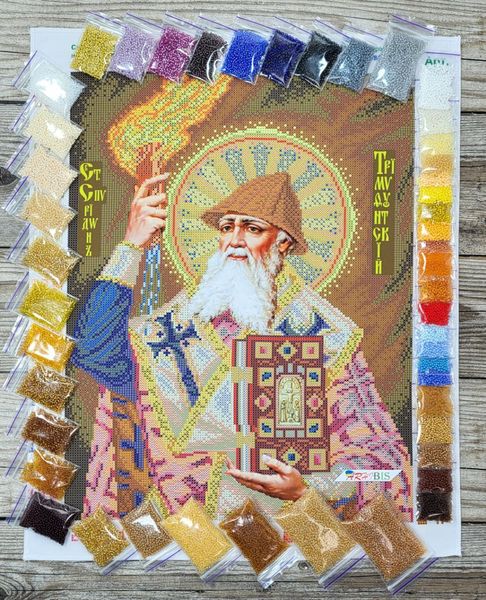 СМС Святой мученик Спиридон, набор для вышивки бисером иконы СМС фото