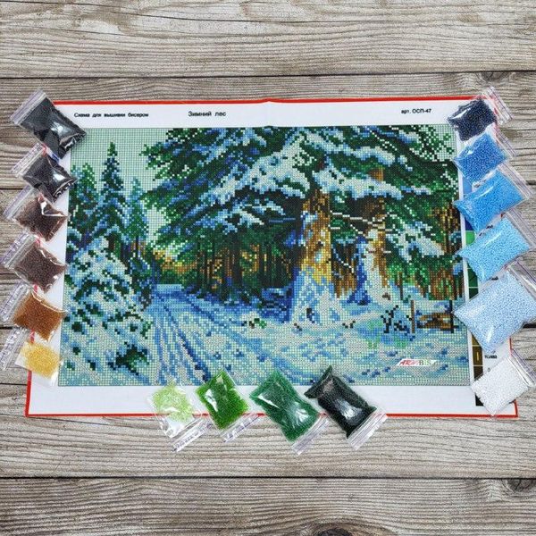 ОСП-47 Зимний лес, набор для вышивки бисером картины ОСП-47 фото