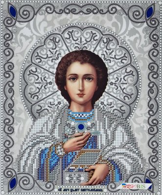 ЖС-4016 Святой Пантелеймон Целитель в жемчуге, набор для вышивки бисером иконы ЖС-4016 фото