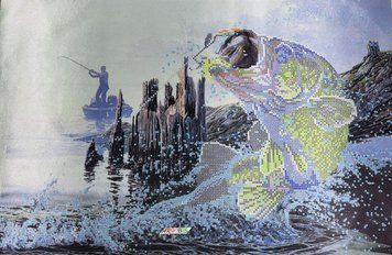 TK-006 A Good Catch (30*45 cm), bead embroidery pattern of the picture