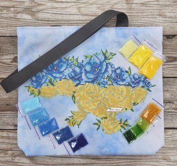 СВ104 Patriotic Tote Bag Blooming Ukraine (36*33*6 cm), bead embroidery kit