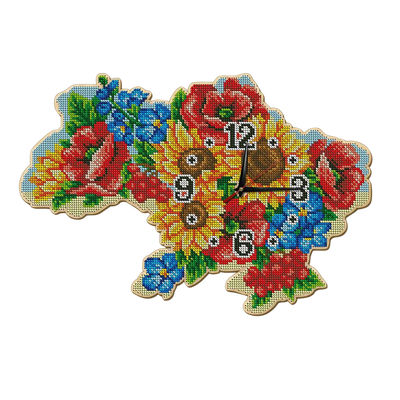 Годинник_105 Квіткова Україна набір для вишивання бісером по дереву годинника Годинник_105 фото