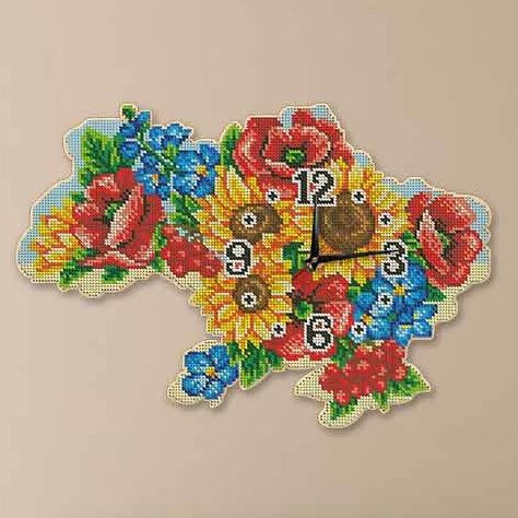 Годинник_105 Цветочная Украина набор для вышивки бисером по дереву часов Годинник_105 фото
