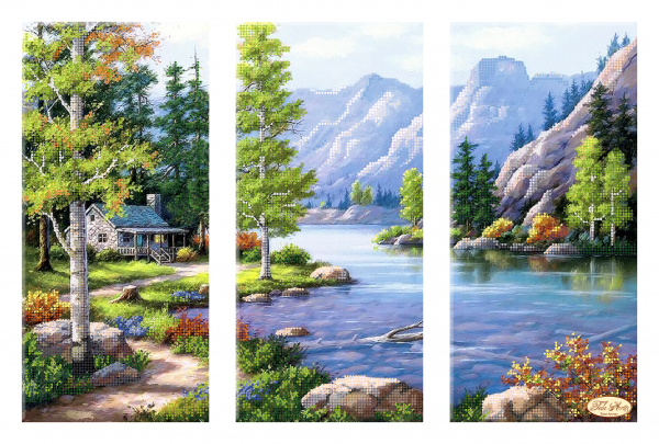 СК-006 Гірський пейзаж, набір для вишивання бісером картини модульної картини СК-006 фото