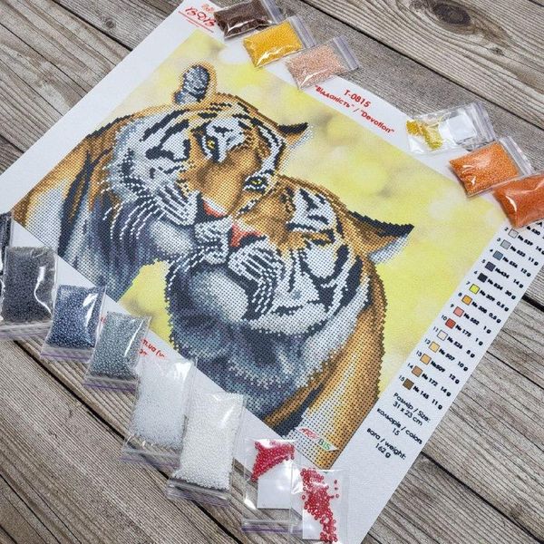 Т-0815 Преданность, набор для вышивки бисером картины с тиграми Т-0815 фото
