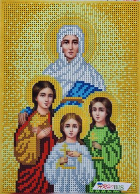 127 Віра, Надія, Любов та матір Софія, набір для вишивки бісером ікони 127 фото
