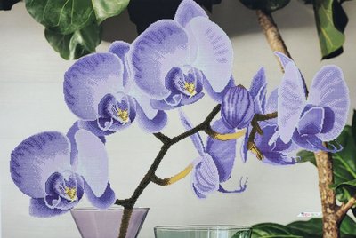 ТК100 Стильная фиолетовая орхидея, набор для вышивки бисером картины ТК100 фото
