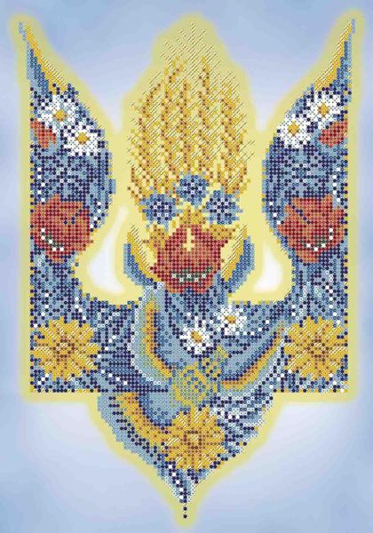 А4-К-1243 Квітучий герб України, схема для вишивання бісером картини схема-ак-А4-К-1243 фото