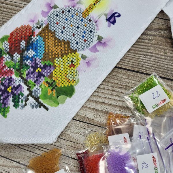 БК_012_1 Easter Basket Bow (11*140 cm), bead embroidery kit