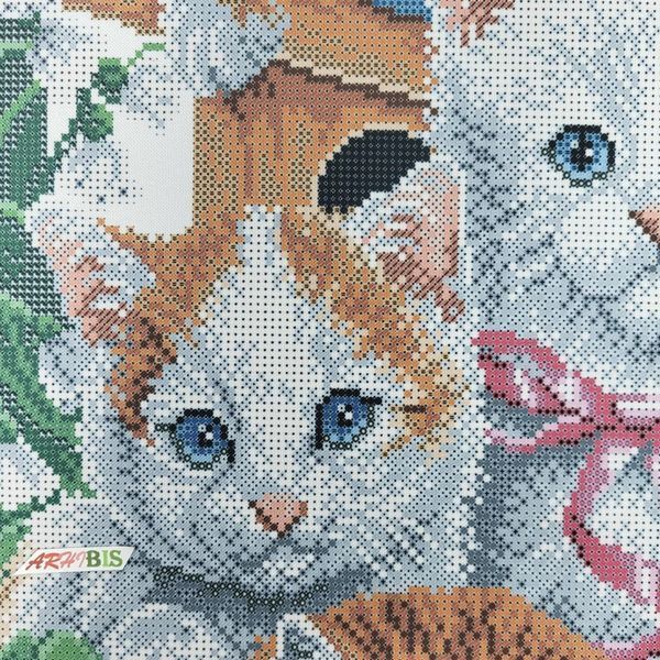 А2-К-1123 Spring Kittens (42*59,5 cm), bead embroidery kit of the picture