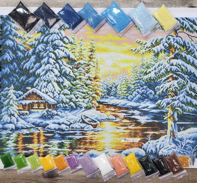БС 2125 Зимний пейзаж, набор для вышивки бисером картины БС-2125 фото