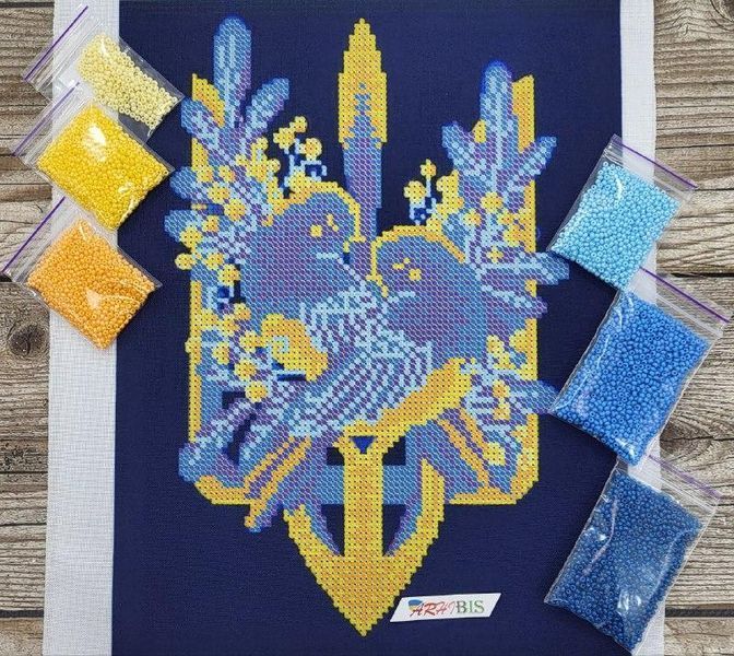 2560 Coat of Arms with Birds (29,7*21 cm), bead embroidery kit of the picture