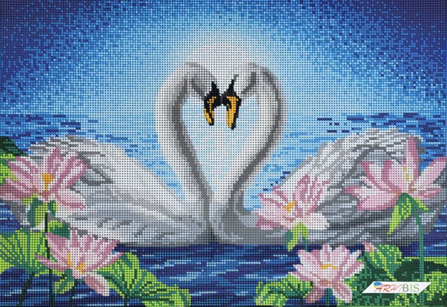 362 Любовь в верности, набор для вышивки бисером картины с лебедями 362 фото