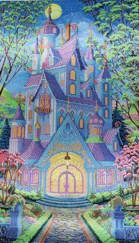 ТК-079 Magic Castle Spring (30*50 cm), bead embroidery picture kit