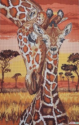 978 Ніжність Африки, набір для вишивання бісером картини з жирафами 978 фото