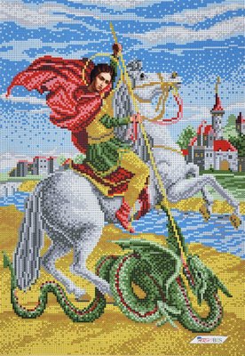 680 Георгий Победоносец (Юрий Змееборец), набор для вышивки бисером иконы 680 фото