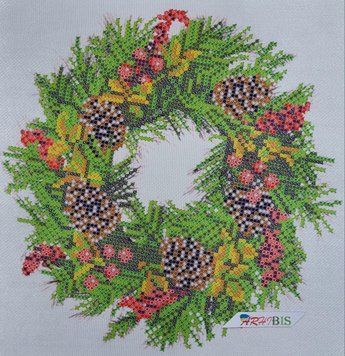 ТМ-161 Wreath with Berries bead embroidery kit of the picture