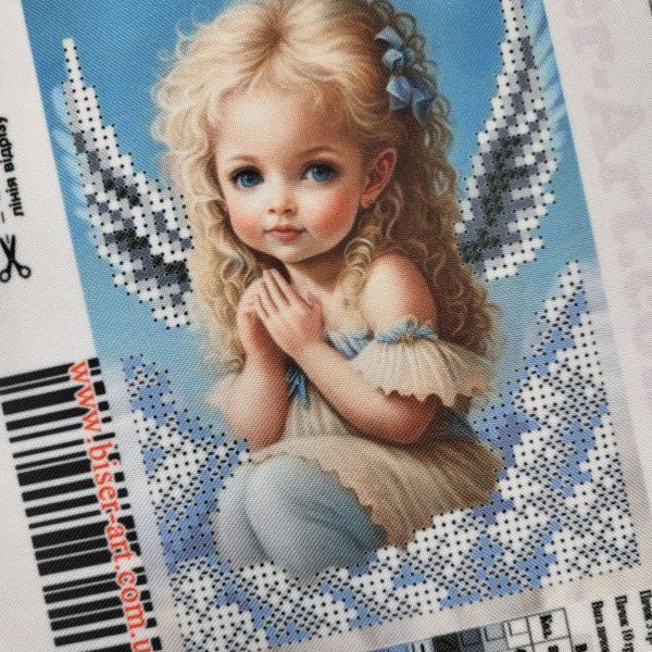10152052 Ангелочек на облаках, набор для вышивки бисером иконы в рамке 10152052 фото