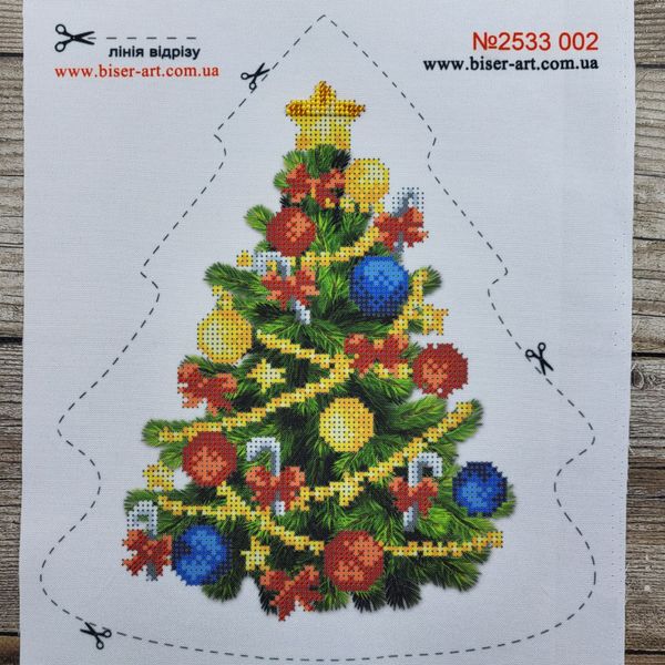 2533002 Новогодняя елка с рамкой и подставкой, набор для вышивки бисером 2533002 фото