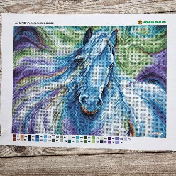 А3-К-728 Акварельная лошадь, набор для вышивки бисером картины А3-К-728 фото