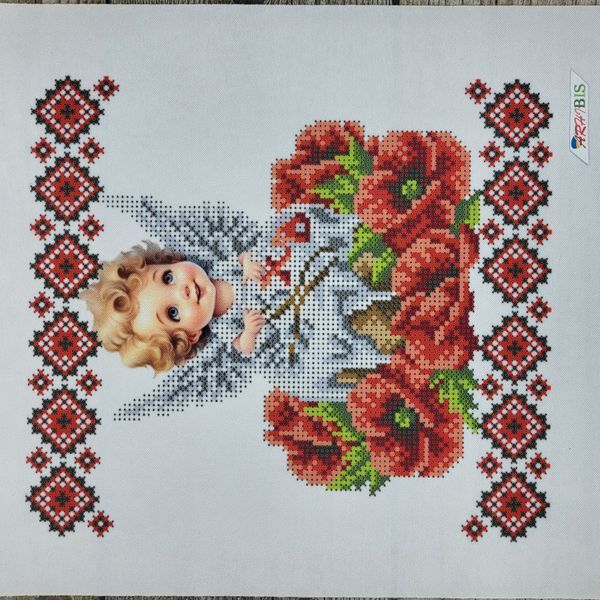 99001 Child's Easter Basket Towel with a Little Angel (27*30 cm), bead embroidery kit