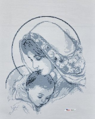 ТО015 Марія з дитям (сіра), набір для вишивки бісером ікони ТО015 фото