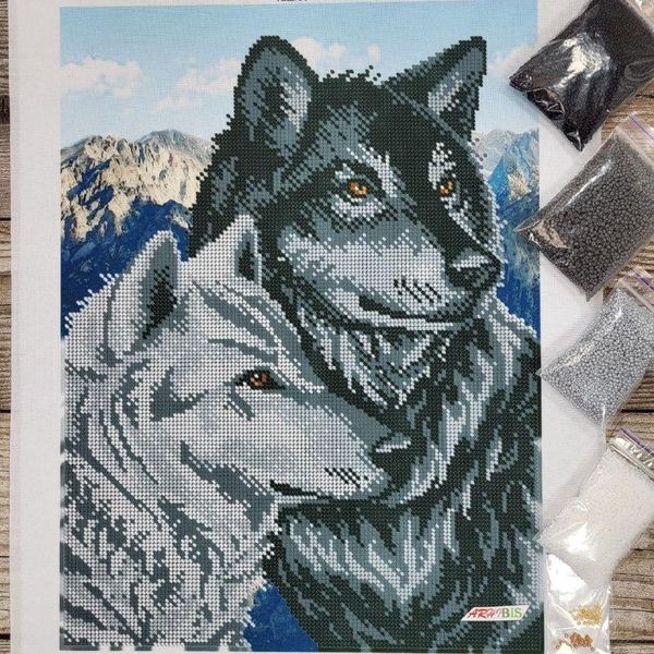 А3Н_321 Пара волков, набор для вышивки бисером картины А3Н_321 фото