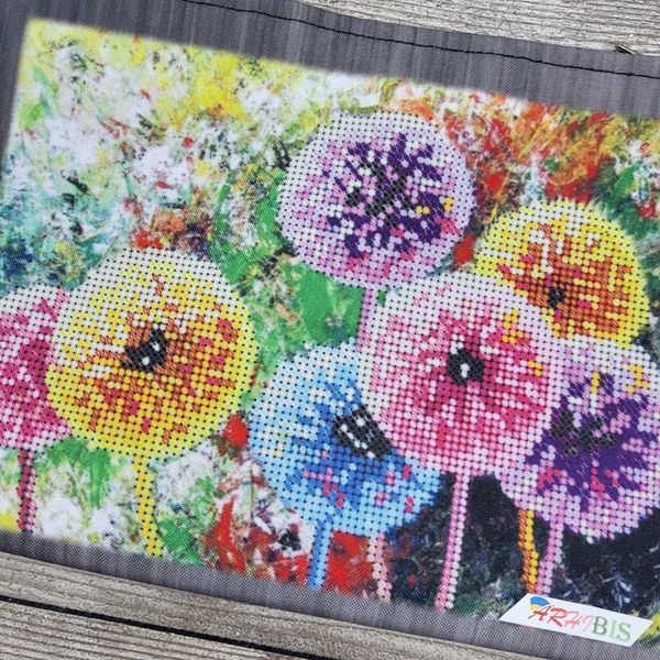 КОС10 Colourful Dandelions (25*20*4 cm), bead embroidery kit of the cosmetic bag