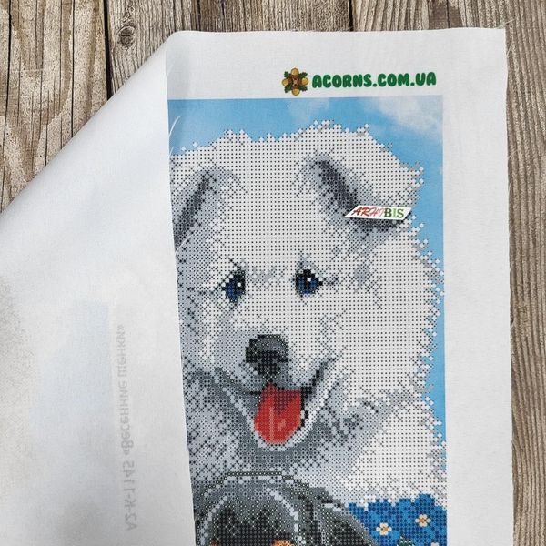 А2-К-1145 Spring Puppies (42*59,5 cm), bead embroidery kit of the picture