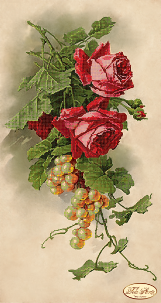 ТК-024 Троянди та виноград, набір для вишивання бісером картини ТК-024 фото