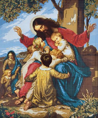 ЗПО-002 Христос и дети, набор для вышивки бисером иконы ЗПО-002 фото