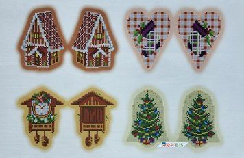 A3-К-918 Christmas 4 pcs (30*42 cm), bead embroidery pattern of New Year toys