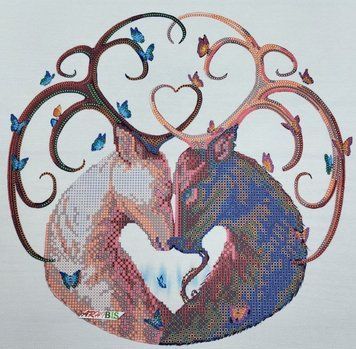 ТА-461 Unity (30*30 cm), bead embroidery kit of the picture with deer