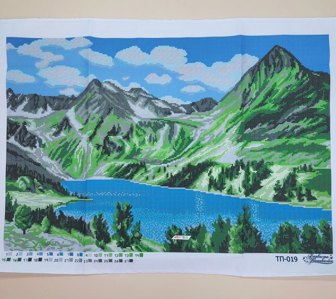 ТП019 Озеро в сердце гор, набор для вышивки бисером картины ТП019 фото