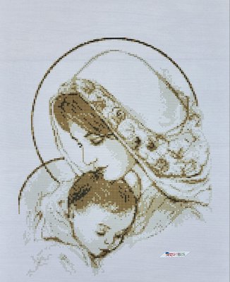 ТО017 Марія з дитям (коричнева), набір для вишивки бісером ікони ТО017 фото