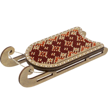 FLK-473 Sleigh, bead embroidery on wood kit