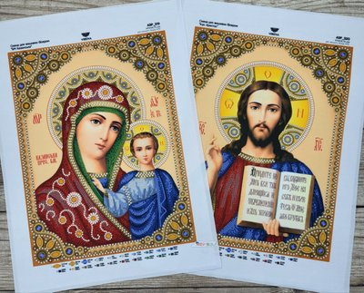 А3Р_319-320 Пара венчальных икон в церковь, набор для вышивания бисером и камнями икон А3Р_319-А3Р_320 фото