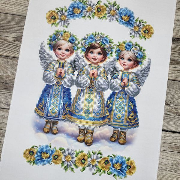 9191 Easter Towel with Little Angels (53*37 cm), bead embroidery kit of the towel