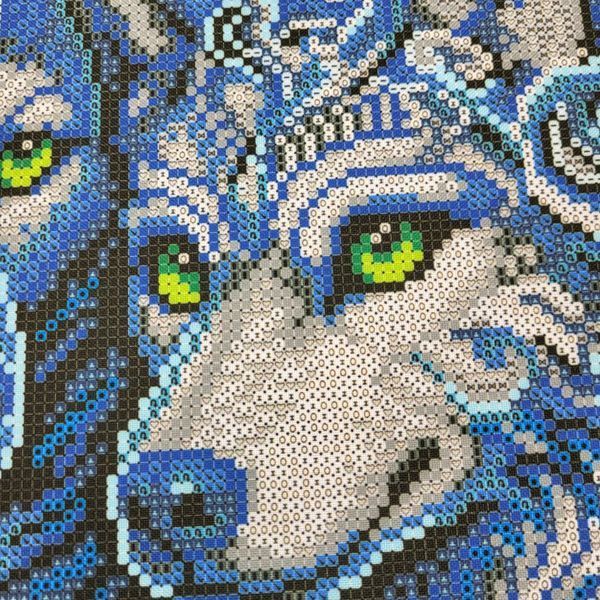 А3Н_565 Sapphire Wolves (36,5*27 cm), bead embroidery kit of the picture with a pair of wolves