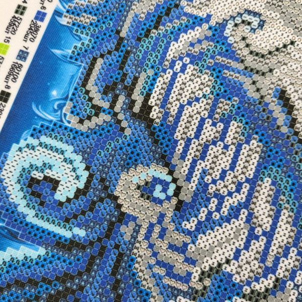 А3Н_565 Sapphire Wolves (36,5*27 cm), bead embroidery kit of the picture with a pair of wolves
